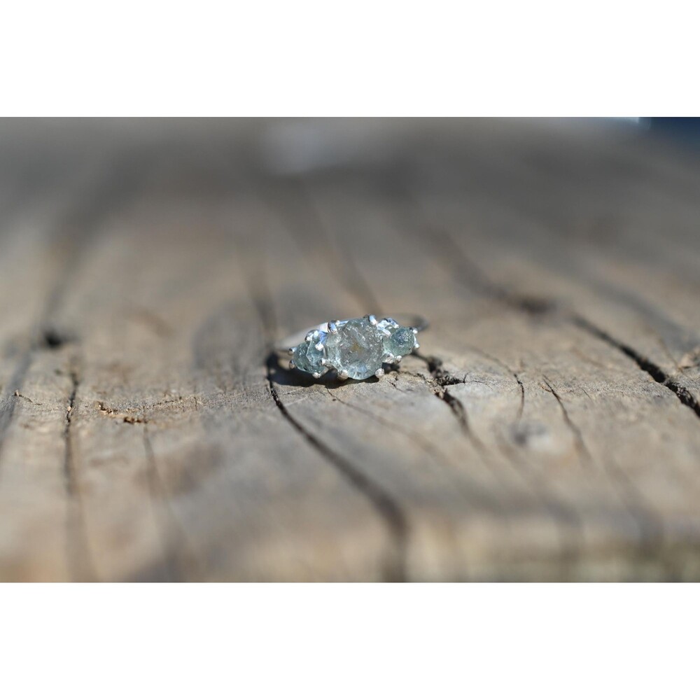 Blue Montana Sapphire Ring: Handmade Sterling Silver Solitaire